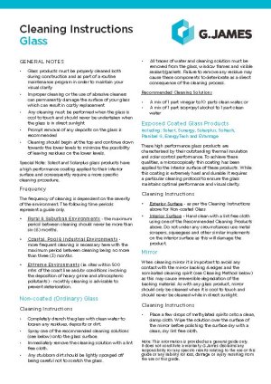 01i Glass Cleaning Instructions